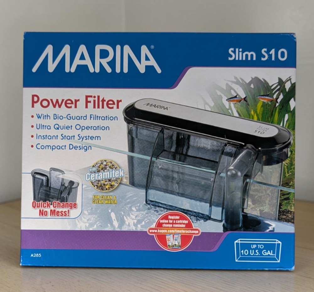 Marina Slim S10 Power Filter A285 Aquarium 10 Gallon Hagen Freshwater 55 GPH